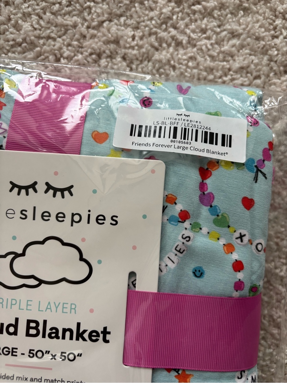 NIB Little Sleepies friends forever cloud Blanket friendship bracelet swiftie